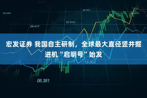宏发证券 我国自主研制，全球最大直径竖井掘进机“启明号”始发